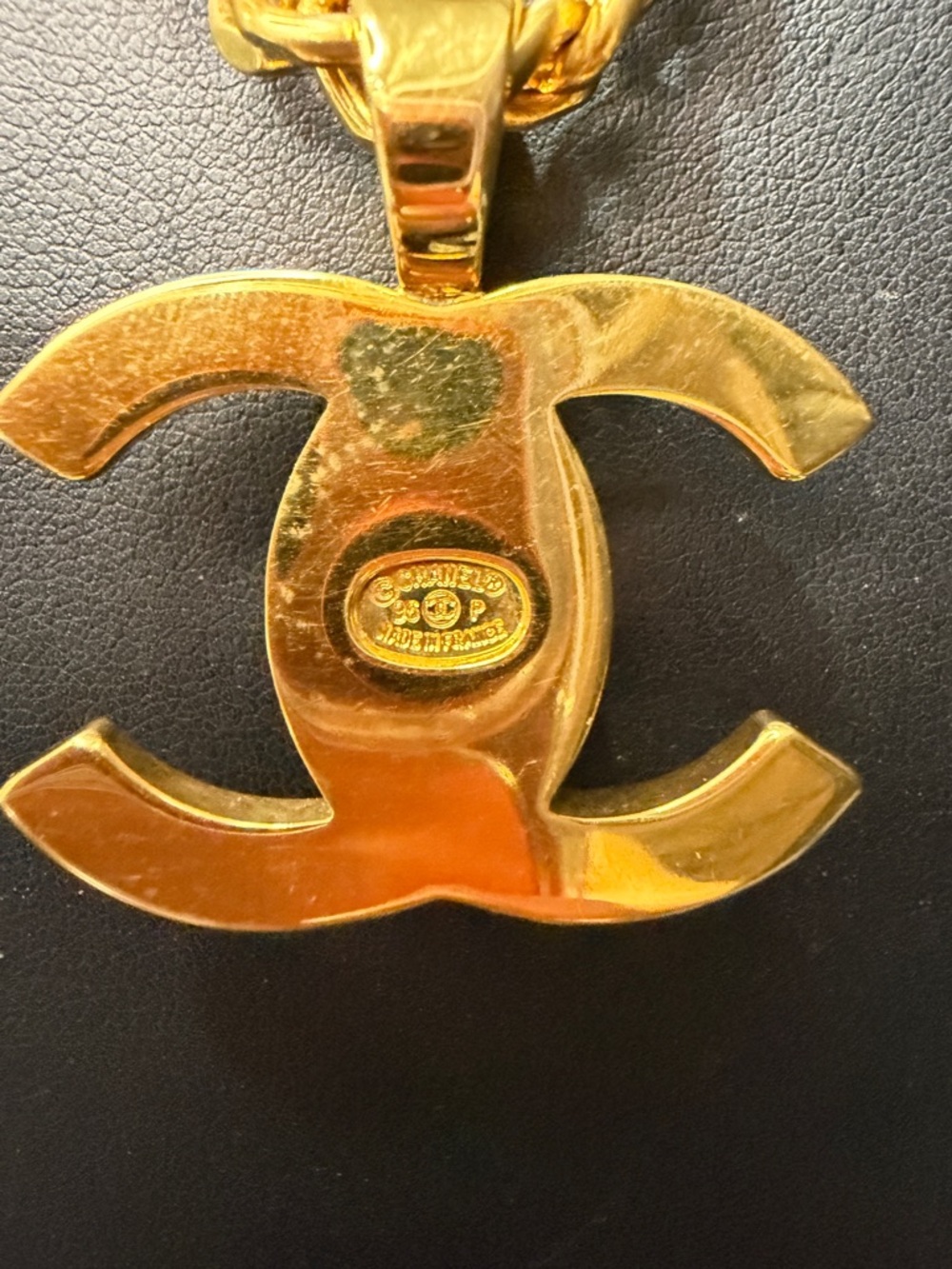 CHANEL Double Turnlock Charm Gold Chain Necklace 97P - Picture 7 of 8